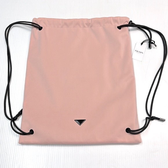 PRADA PARADOXE PINK/BLACK REVERSIBLE DRAWSTRINGS BACKPACK - Picture 4 of 12